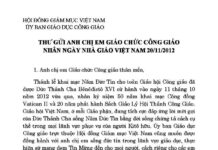 Thư của UB Giáo dục Công giáo gửi các Giáo chức Công giáo nhân Ngày Nhà Giáo VN 2012