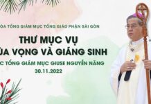 Tòa Tổng Giám mục Sài Gòn: Thư Mục vụ Mùa Vọng và Giáng Sinh 2022